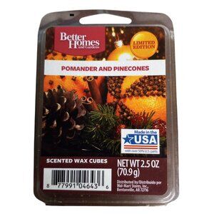 Better Homes & Gardens LE Pomander Pinecones Scented Wax Cubes 2.5 Oz Orange NEW